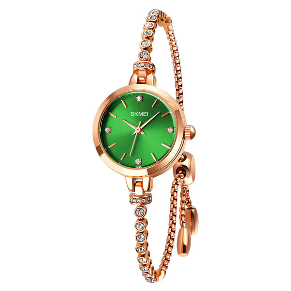 SKMEI 1854 Reloj analógico de pulsera de cuarzo para mujer 3Bar resistente al agua