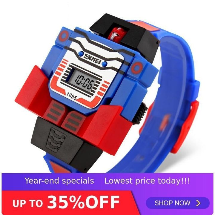 SKMEI 1095 Children Wristwatch for Boy w/ Detachable Robot Deformation Toy - FantaStreet