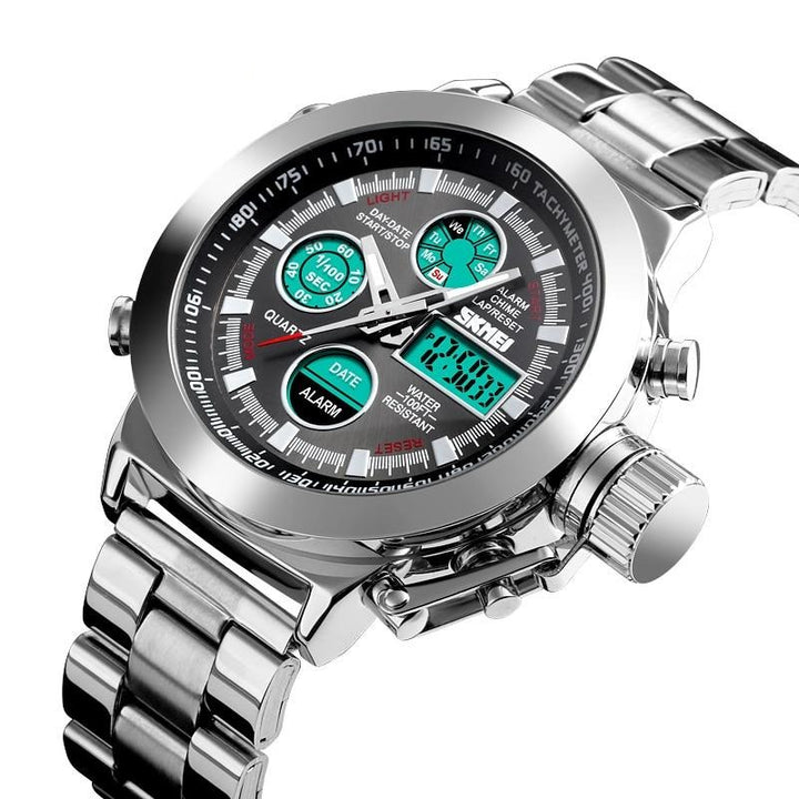 SKMEI 1515 Luxury Men's Quartz Digital Watch w/ 2 Time Chronograph - FantaStreet