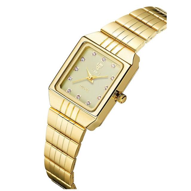 SKMEI 8808 Golden Quartz Watch for Couples - FantaStreet