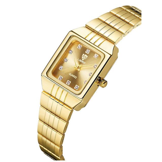 SKMEI 8808 Golden Quartz Watch for Couples - FantaStreet
