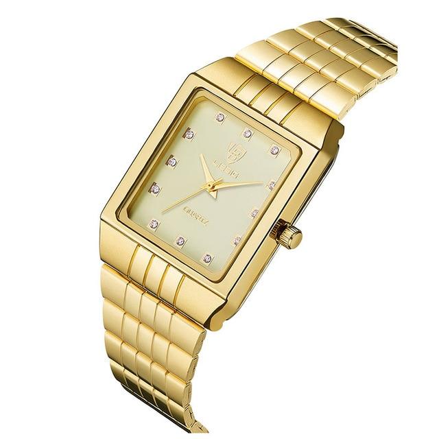 SKMEI 8808 Golden Quartz Watch for Couples - FantaStreet