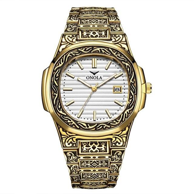 ONOLA 3808 Vintage Gold Watch for Men