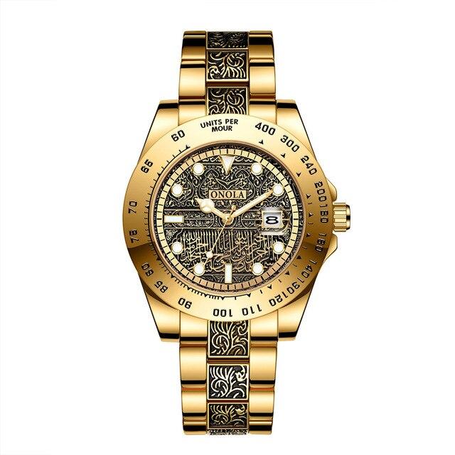 ONOLA 3814 Luxury Vintage Gold Watch for Men