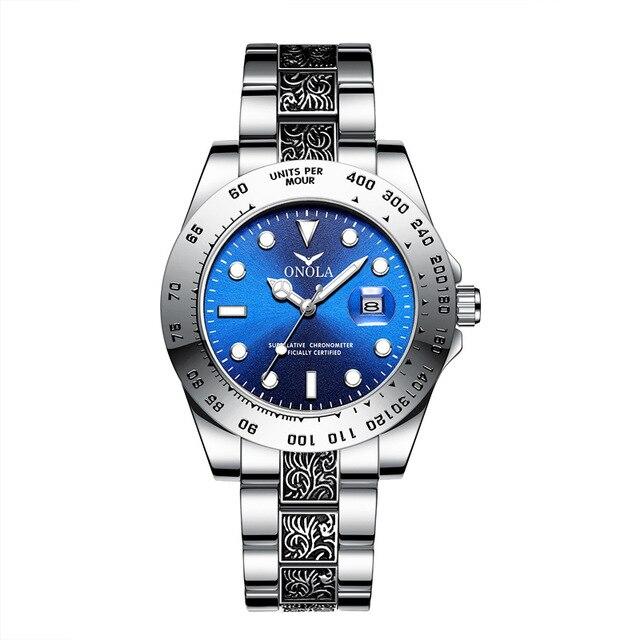 ONOLA ON3814 Luxury Vintage Silver Watch for Men