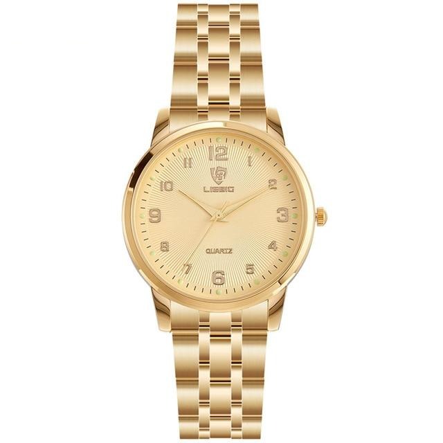 Liebig L1013 Japan Quartz Movement Golden Watch  for Couples - FantaStreet