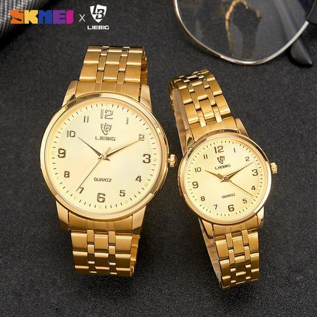 Liebig L1013 Japan Quartz Movement Golden Watch  for Couples - FantaStreet