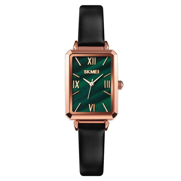 SKMEI 1706 Roman Style Square Female Wristwatch w/ Leather Band - FantaStreet