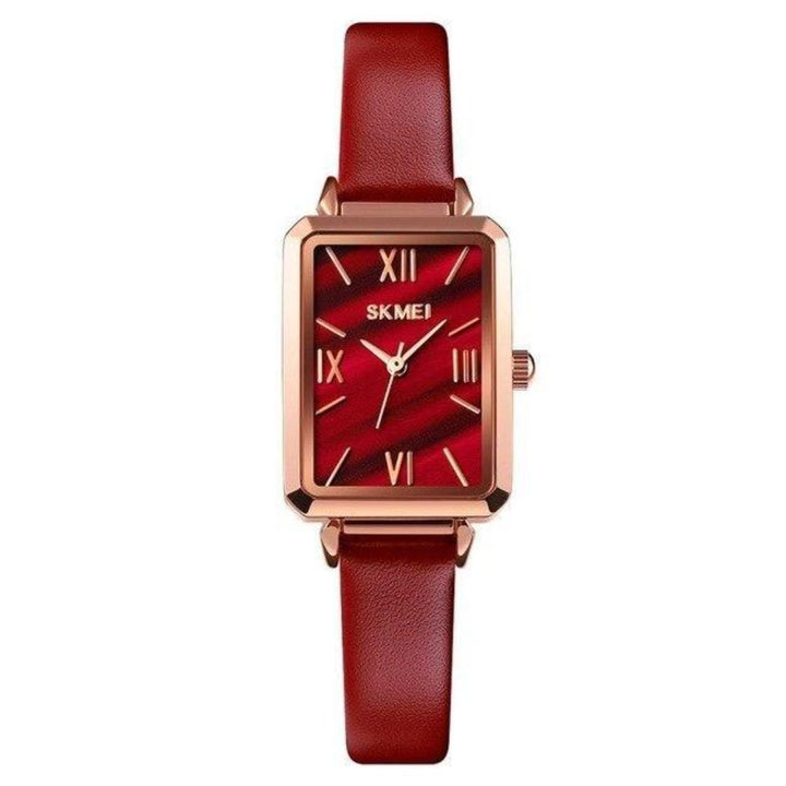 SKMEI 1706 Roman Style Square Female Wristwatch w/ Leather Band - FantaStreet