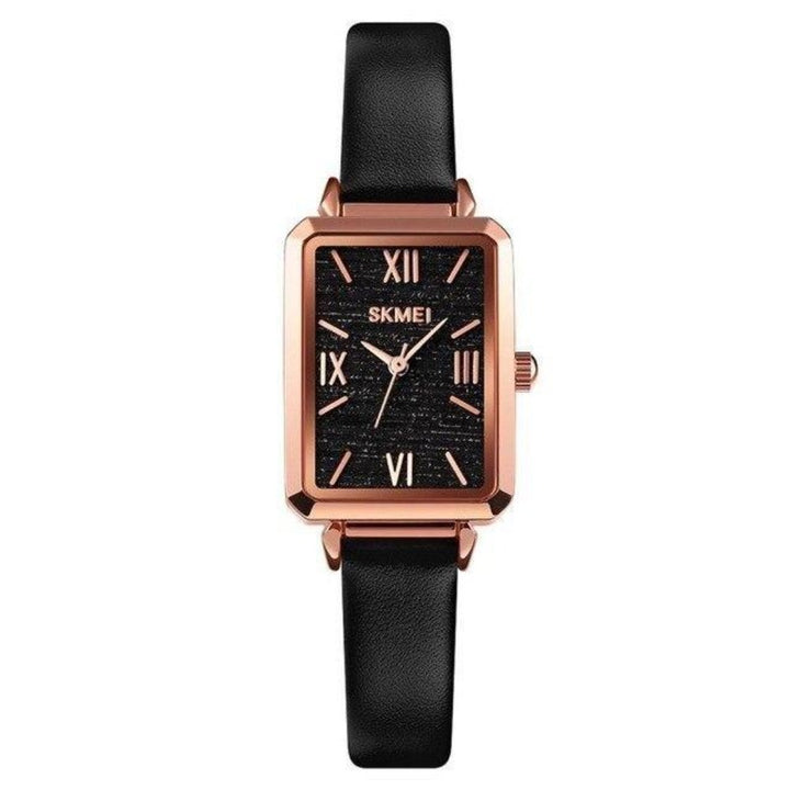 SKMEI 1706 Roman Style Square Female Wristwatch w/ Leather Band - FantaStreet