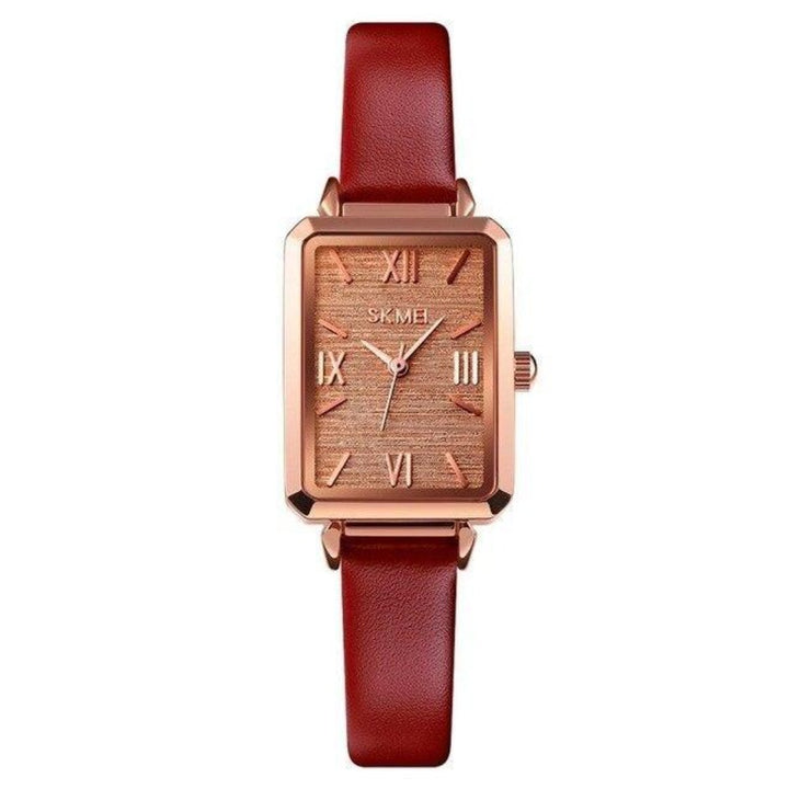 SKMEI 1706 Roman Style Square Female Wristwatch w/ Leather Band - FantaStreet