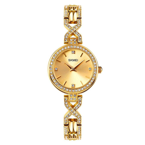 SKMEI 1738 Montres de marque pour femmes IP67 incrustées de strass