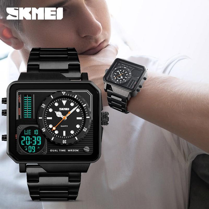 SKMEI 1392 Big Dial Digital Quartz Watch for Men w/ Chrono - FantaStreet